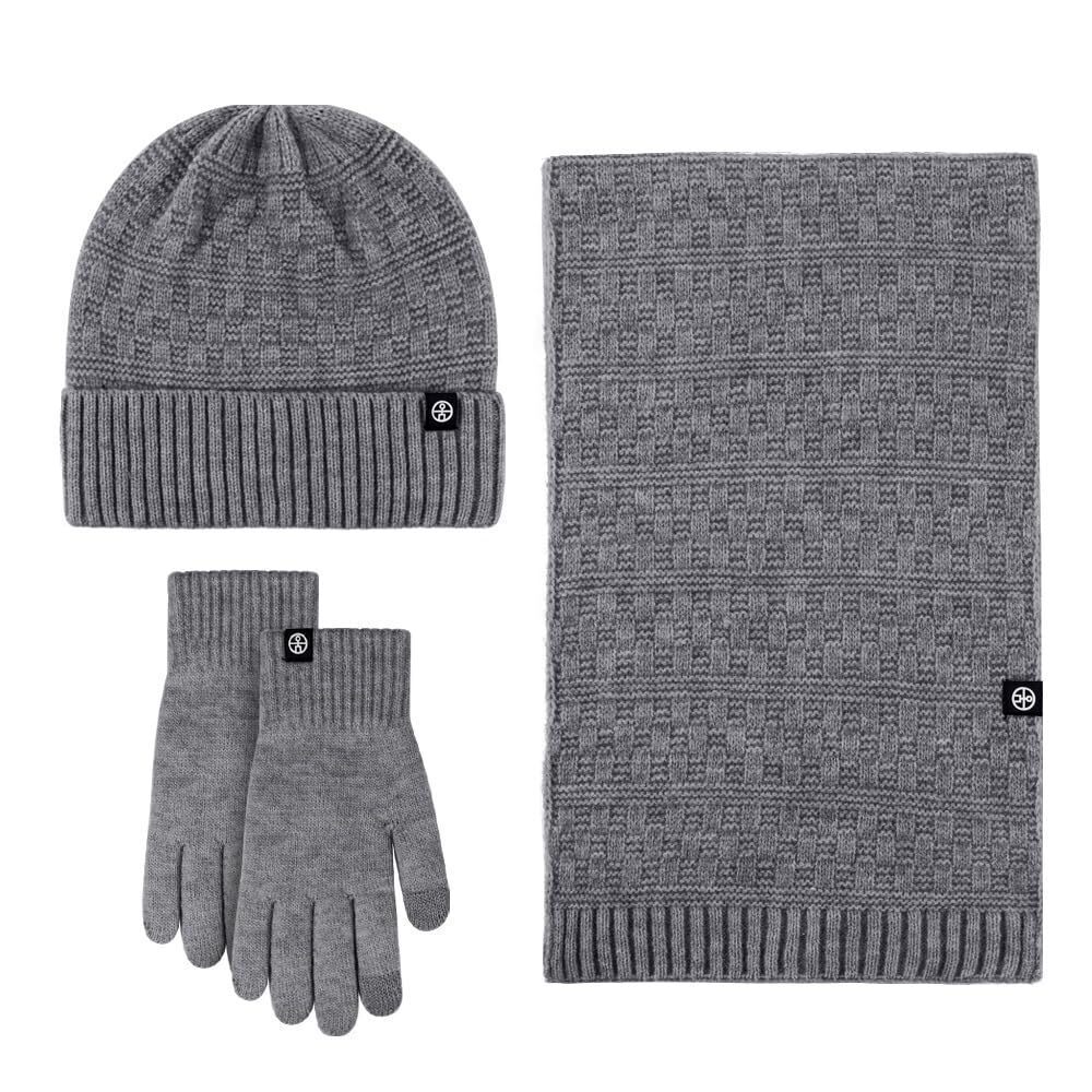 6737 Warm Hat Scarf Glove Set Beanie Hats Scarves and Gloves Polar Fleece